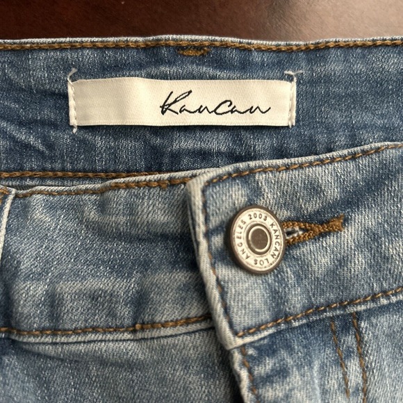 Kancan Jean Shorts Womens 9/28 Cut Off Distressed Raw Hem Y2K Denim - Picture 3 of 9
